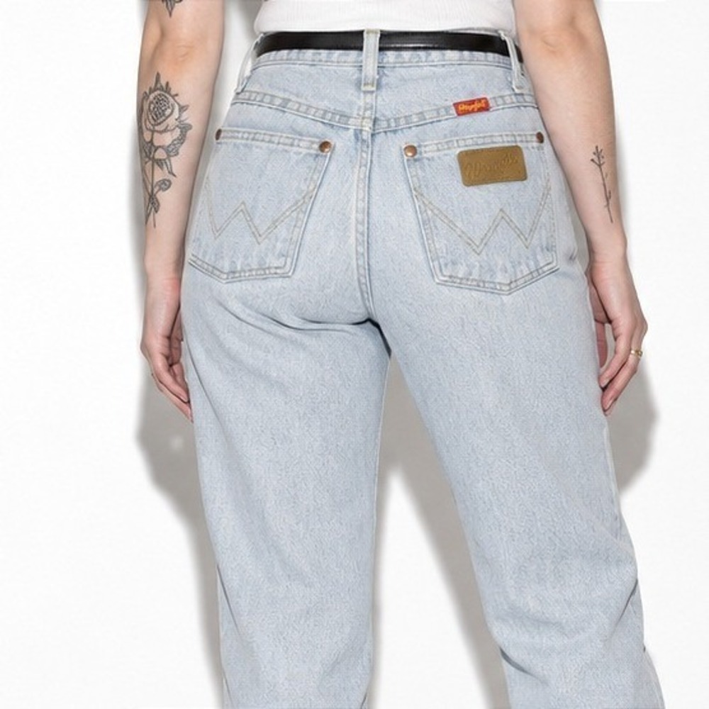 Vintage Wrangler Straight Leg Jeans Womens 2 Light Wash High Rise Western Denim